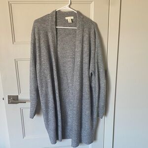 H&M Light Gray Open-Front Knit Cardigan